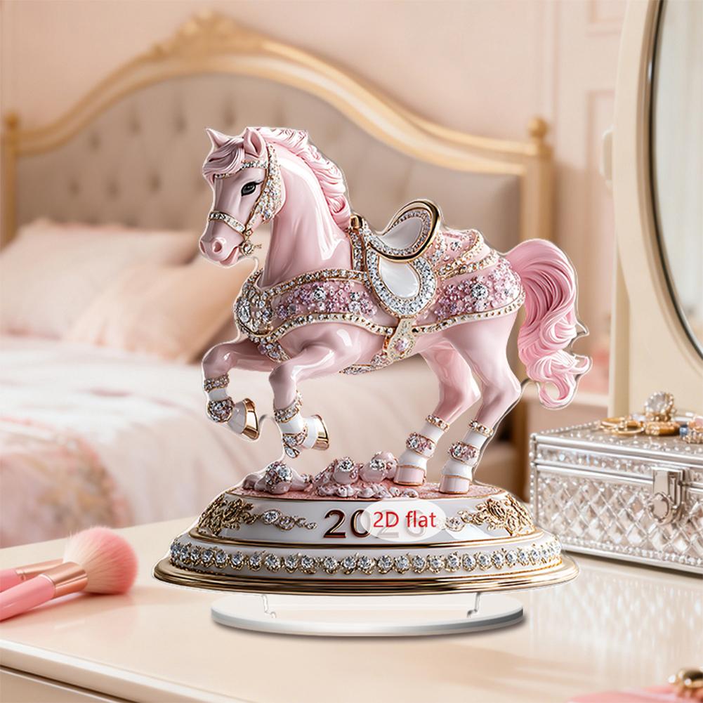 2026 Год Лошади 2D Акриловое Лазерное Рельефное Украшение для Домашнего Рабочего Стола, Гостиной, Спальни, Декоративные Аксессуары для Праздничной Символики