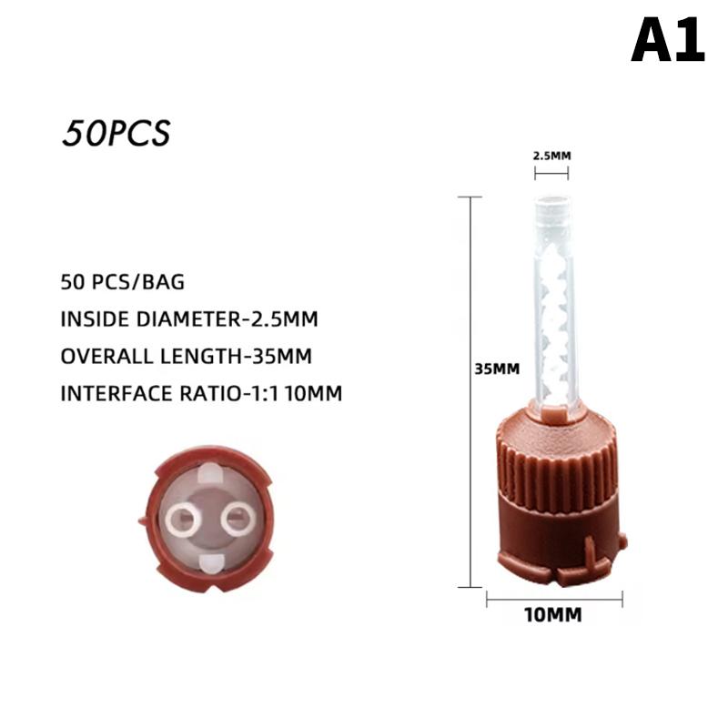 50 Pcs Dental Solidification Mixing Tips Disposable Mixers Dentistry Bozzles Mixing Tube Dental Supplies