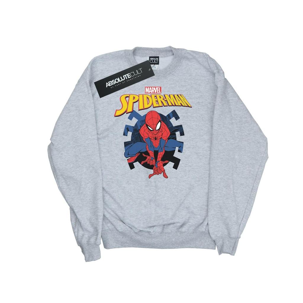 Marvel Mens Spider-Man Web Shooting Emblem Logo Sweatshirt
