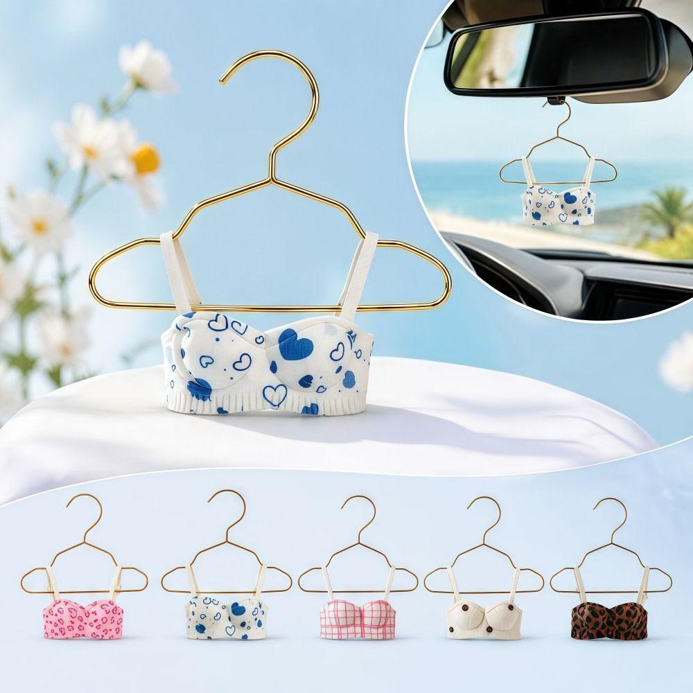 Leopard Print Car Hanging Ornament Underwear Shape Rearview Mirror Pendant Vehicle Interior Decor