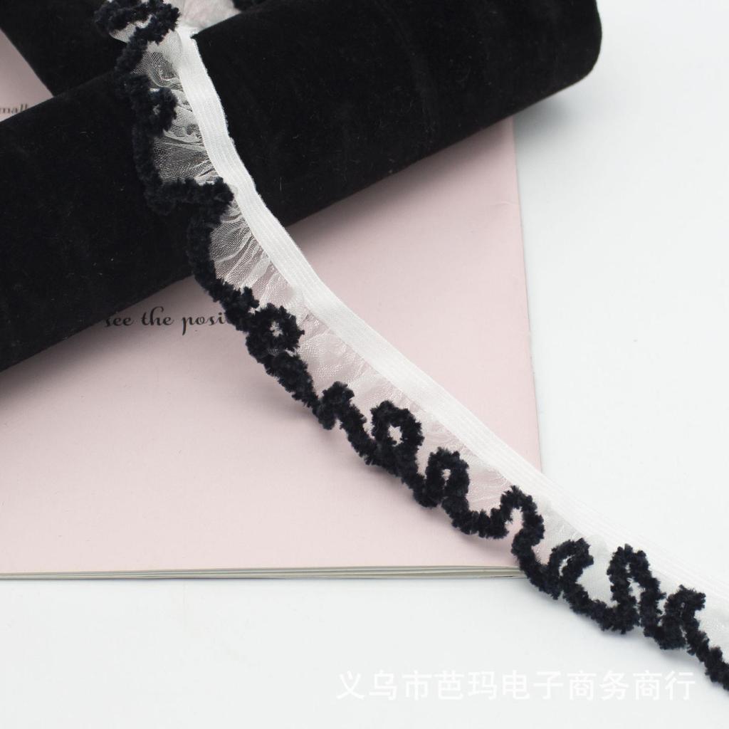 5 метров/лот 20 мм шириной Новое кружево из снежного шелка Одинарный край юбки Эластичная лента Гриб Детская одежда Эластичный головной убор Декоративное кружево