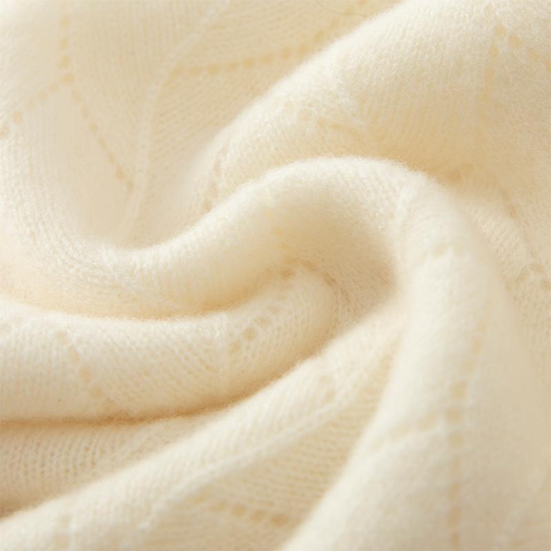 Women's Cashmere Neck Cover Qinghe Cashmere 30% Cashmere 70% Wool Women's Autumn and Winter Cashmere Scarf Soft and Warm