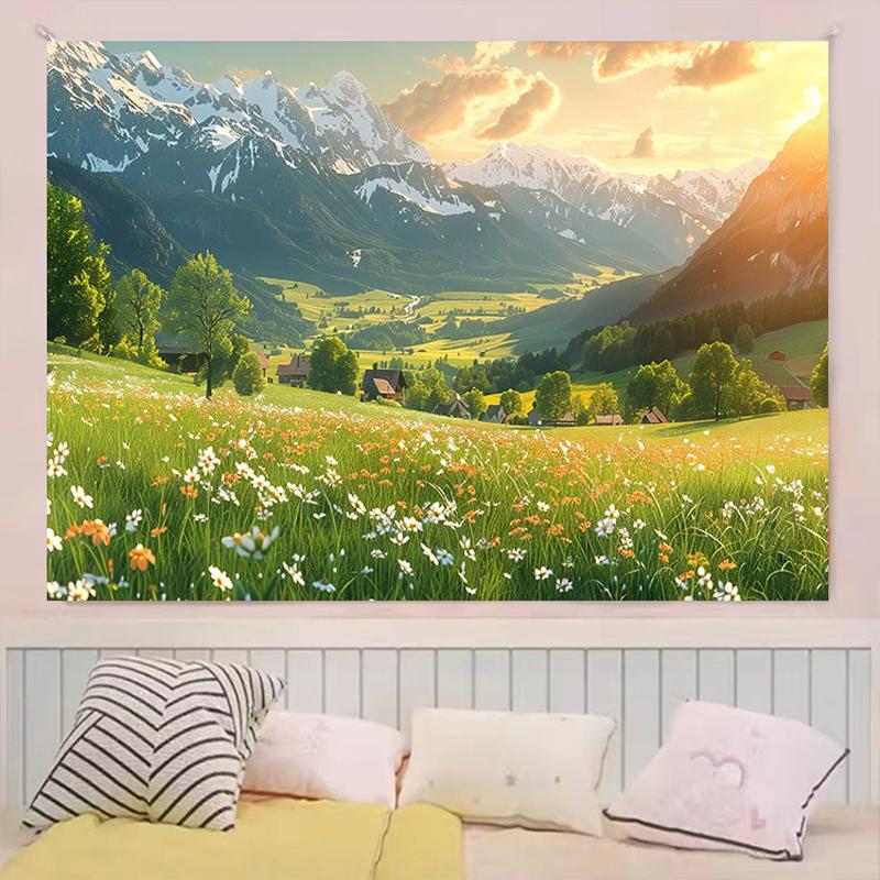 Hayao Miyazaki Town Style Tapestry, Wall Hanging for Bedroom Headboard Decor, Photo Backdrop Cloth8