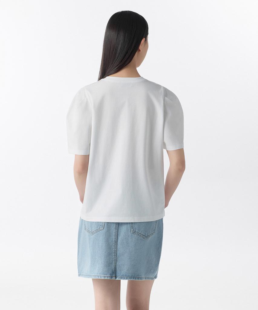 MUSINSA STANDARD WOMAN Women'S Silket Puff Sleeve T-Shirt [White]