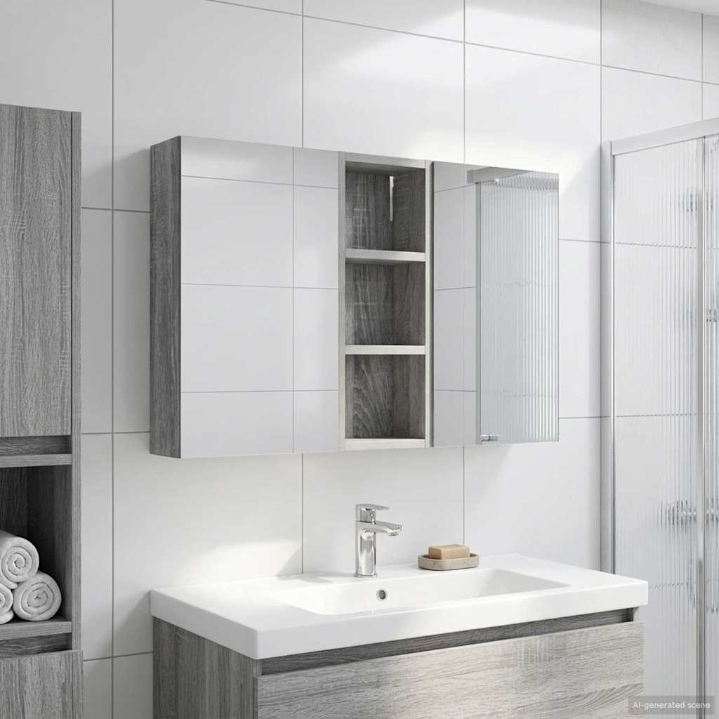 Bathroom Cabinet Set 3 pcs 80 x 10.5 x 50 cm Engineered Wood