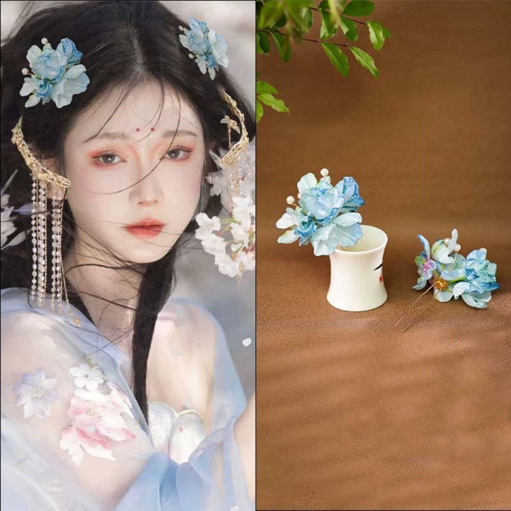 Flower Chinese Style Hair Stick Butterfly Hanfu Hairpin Cute   Cheongsam Accessories
