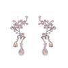 Silver Needle Diamond Butterfly Flower Water Drop Earrings Earrings Integrated Earrings Light Luxury Premium Exaggerated Personality Earrings