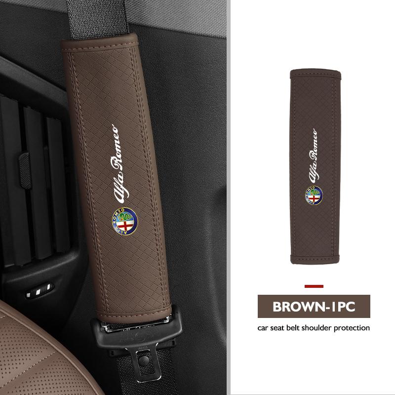 PWBLX1 For Alfa Romeo Car Safety Belt Shoulder Protector Pad Leather Seat Belt Cover Accessories Giulietta GT 159 147 156 Mito Brera