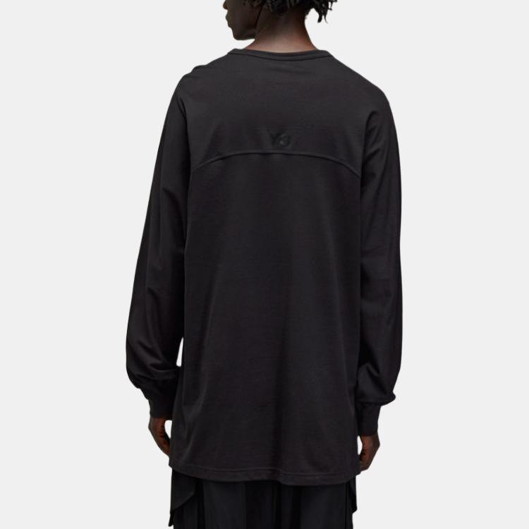 Y-3 Футболка с длинным рукавом с тремя полосками черная мужская JN4987