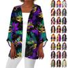 Women's Carnival Print Long Sleeve Knit Cardigan Button Jacket