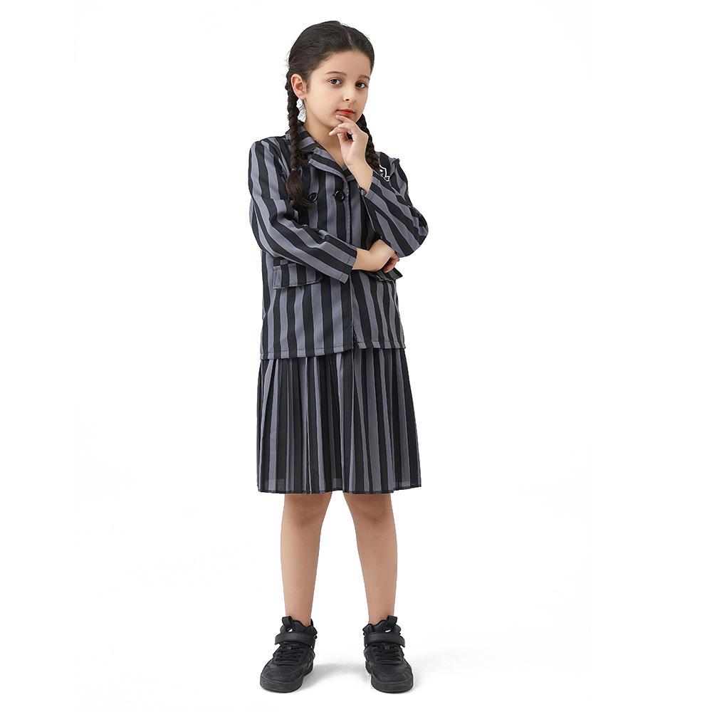 In-Stock: Wednesday Addams Black Dress Halloween Cosplay Costume