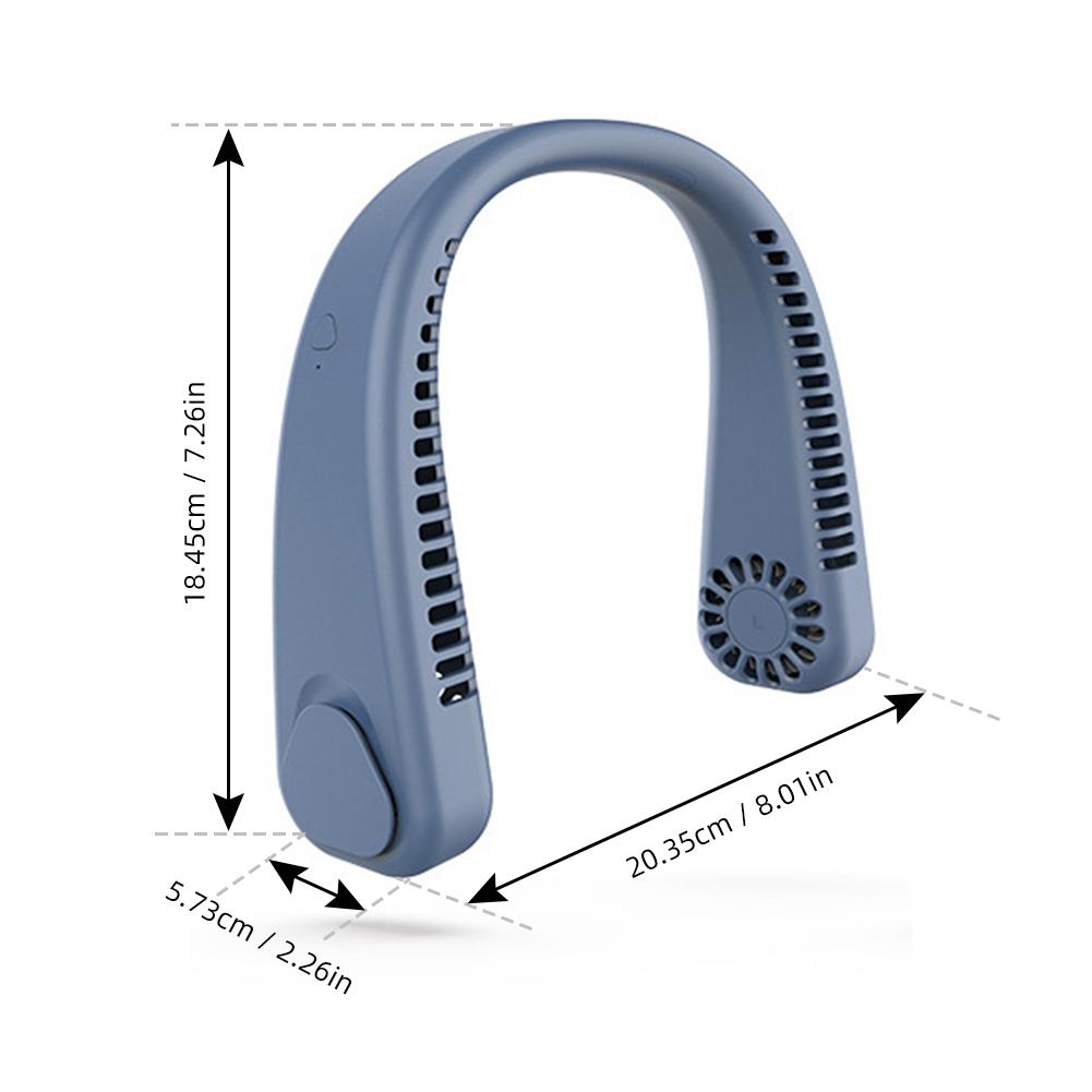 Portable Neck Fan Bladeless Fan 360°Cooling Airflow USB Rechargeable Bladeless Mini Fan 3 Speeds Hands Personal Fan for Housework Garden Work Outdoor