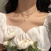 Double Layer Chain Gold Silver Fashion Choker Cute Romantic Women Pendant Necklace Girl Jewelry Collar