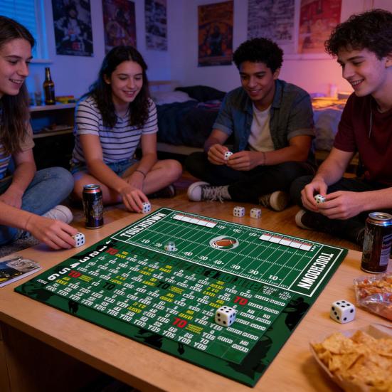 Настольная игра Футбольные кости Портативная для путешествий Семейные вечера Интерактивная футбольная игра Для взрослых Футбольные кости Касание костяшками Тачдаун Настольная игра