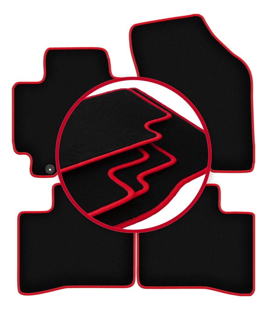 Велюровые коврики с красной окантовкой для: Suzuki Swift V хэтчбек (2017-)