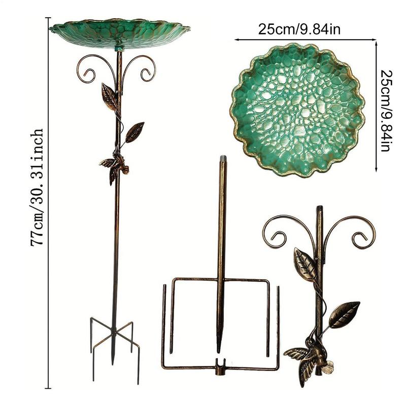 Bird Bath Bowl Patio Birdfeeder Metal Standing Birdbath Bowl Decorations Frost-proof Height Adjustable For Balcony Yard Outdoor