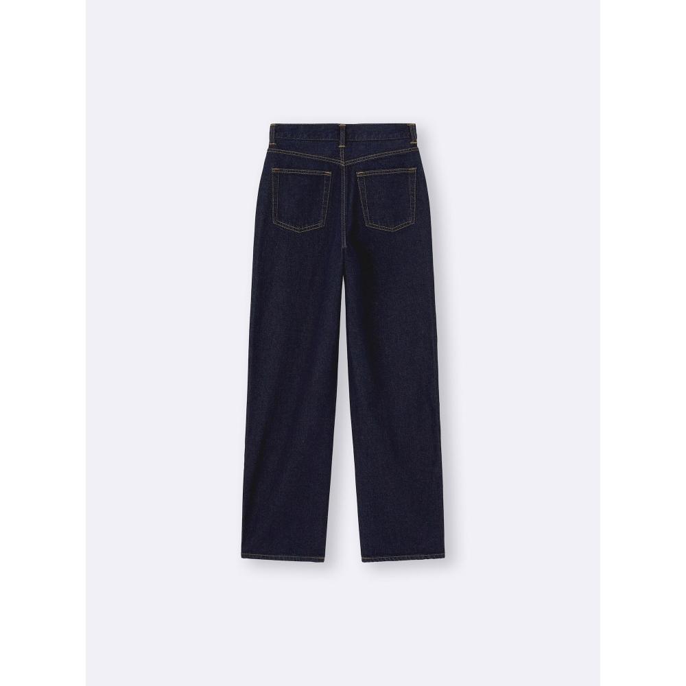 GU by Uniqlo Прямые джинсы с высокой талией+ec длиной 81,0 см 