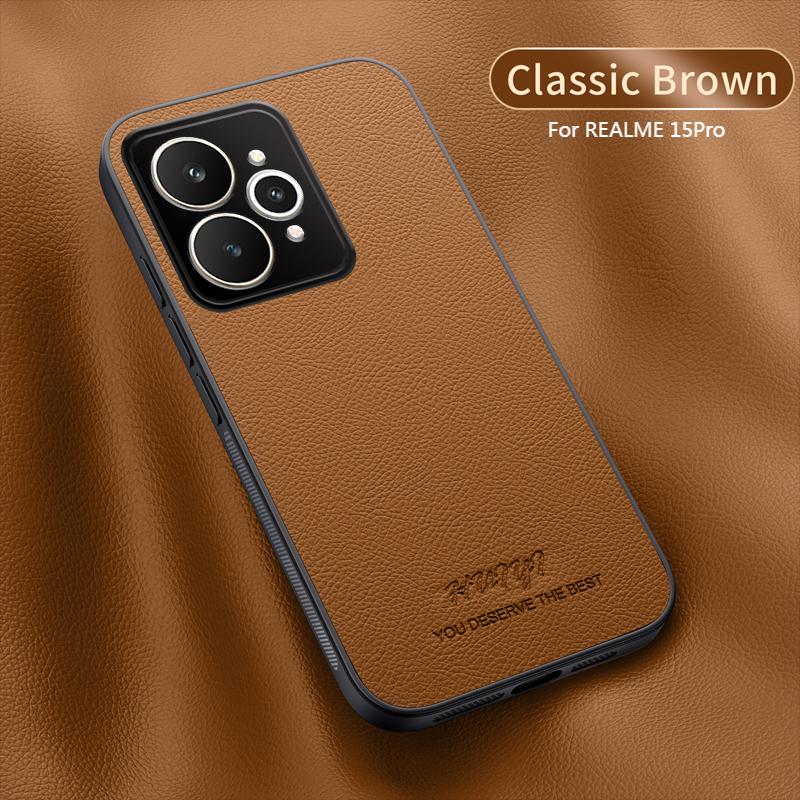 Магнитный чехол для автомобиля для Realme 15 Pro Realme15 5G Роскошный кожаный матовый мягкий каркас Защитная задняя крышка для Realme 14 Pro Plus 14T