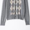 European and American style autumn new fashion temperament women's clothing long-sleeved rhombus knitted jacket