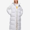 Fila Fusion Серия бейсбола Нашивка с буквой Модный длинный теплый пуховик с капюшоном Женская верхняя одежда Белый T11W242916FWT