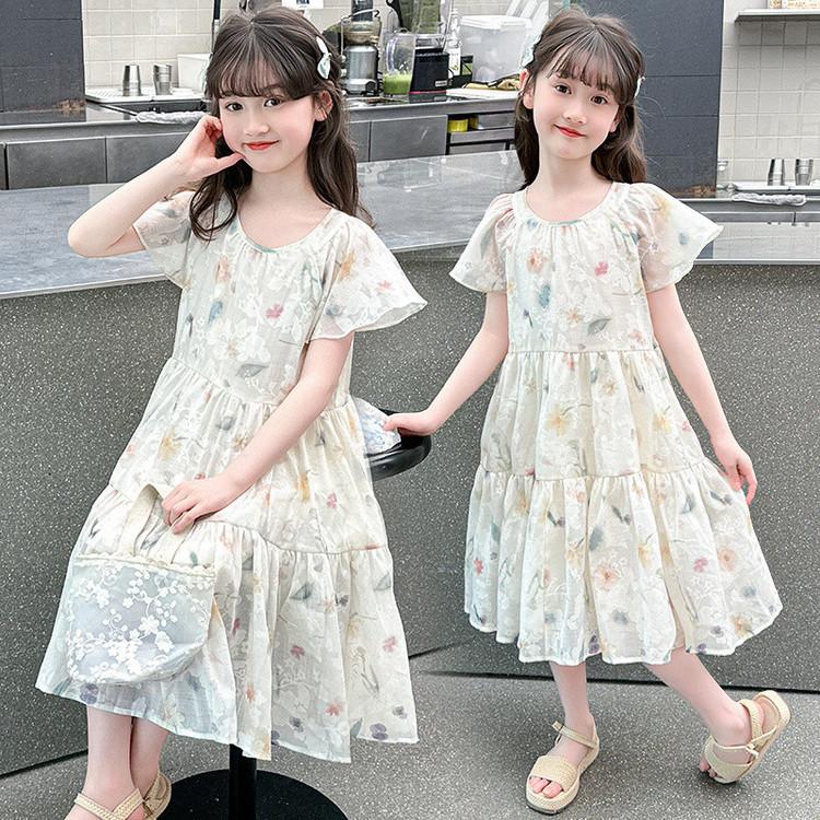 Girls' dress 2026 summer new children's summer dress, mid size princess dress, stylish children's clothing trend