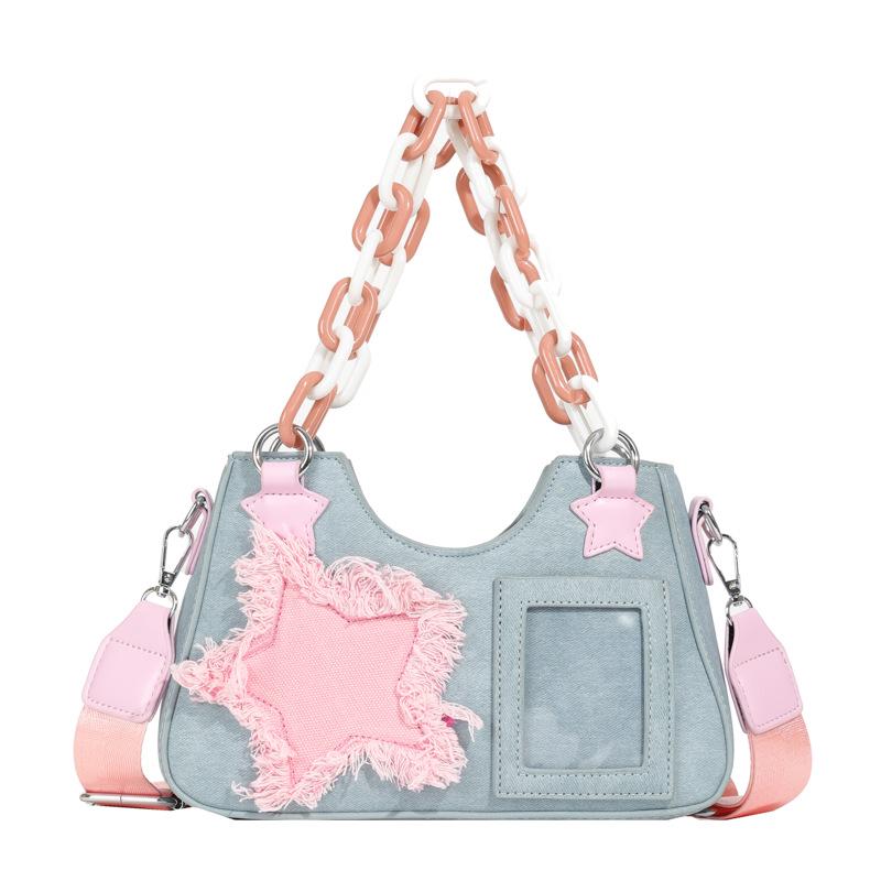 Трендовая джинсовая сумка через плечо в стиле Y2K для японской острой девушки 2024