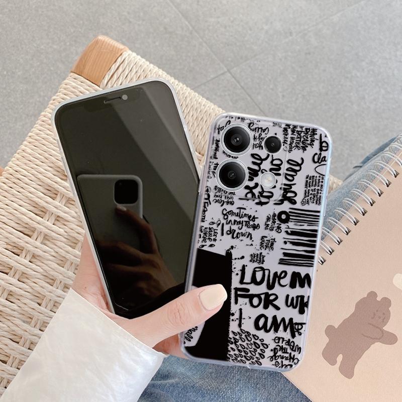 Чехол Graffiti Expression для iPhone Samsung A55 M34 S24 Xiaomi Redmi 13 Pro 14 Huawei Honor, противоударный бампер для телефона TPU, устойчивый к царапинам, прозрачная задняя крышка