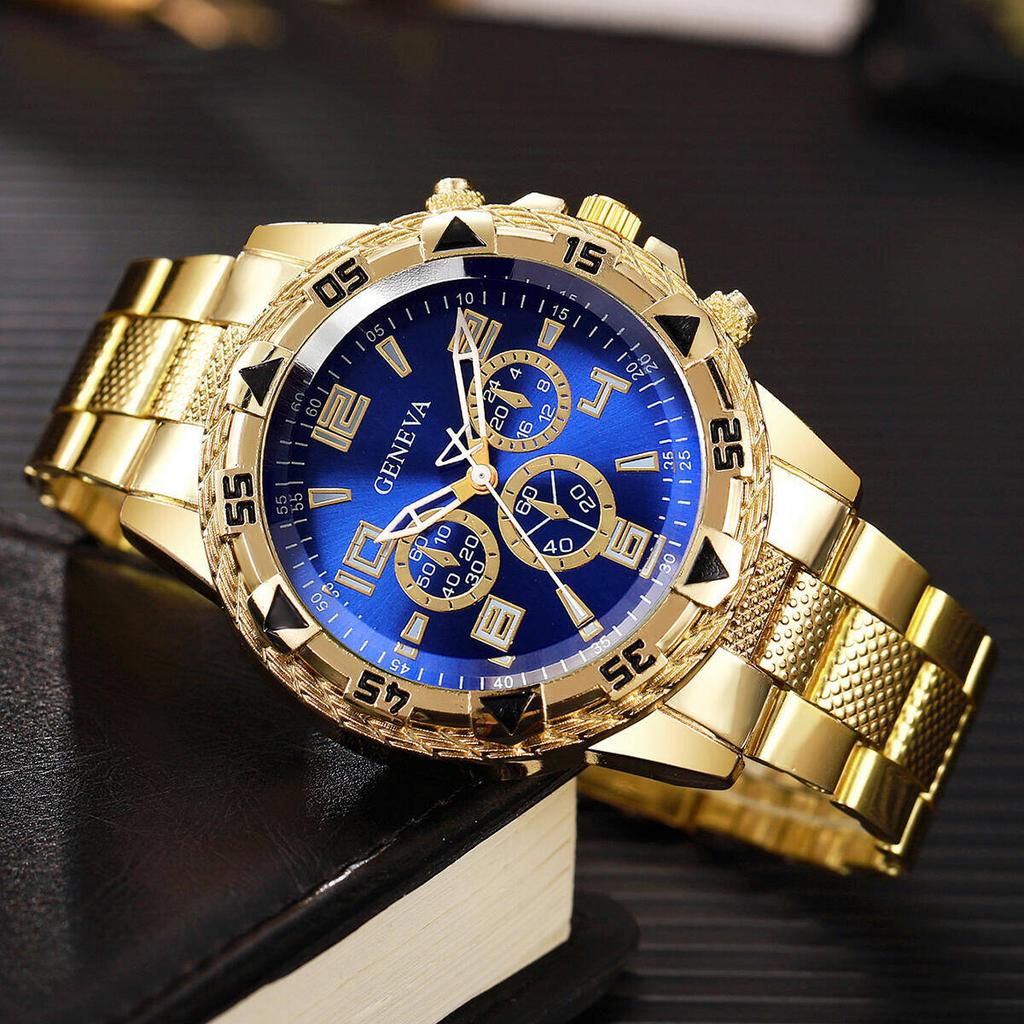 Модные деловые мужские часы Роскошные часы с большим циферблатом Мужские кварцевые наручные часы Часы Подарок Reloj Hombre