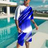 Abstract Graphic 3D Print Men's Suits T-Shirts Shorts 2-Piece New Sets Casual Tracksuit Streetwear Oversized Outfit Man Clothing