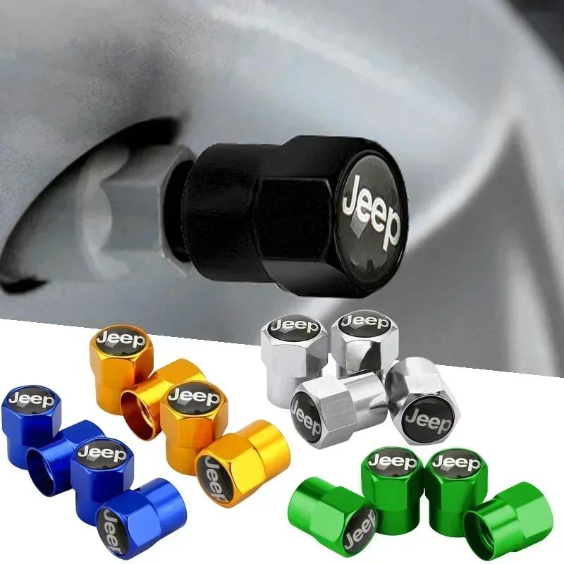Alloy Dust-Proof Car Wheel Valve Stem Caps for Jeep Grand Cherokee Commander Wrangler Jk TJ JL Liberty Patriot Compass Renagade KUBEL1