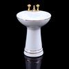 5Pcs 1:12 Dollhouse Miniature Porcelain Bathroom Set Toilet Basin Bathtub Mirror