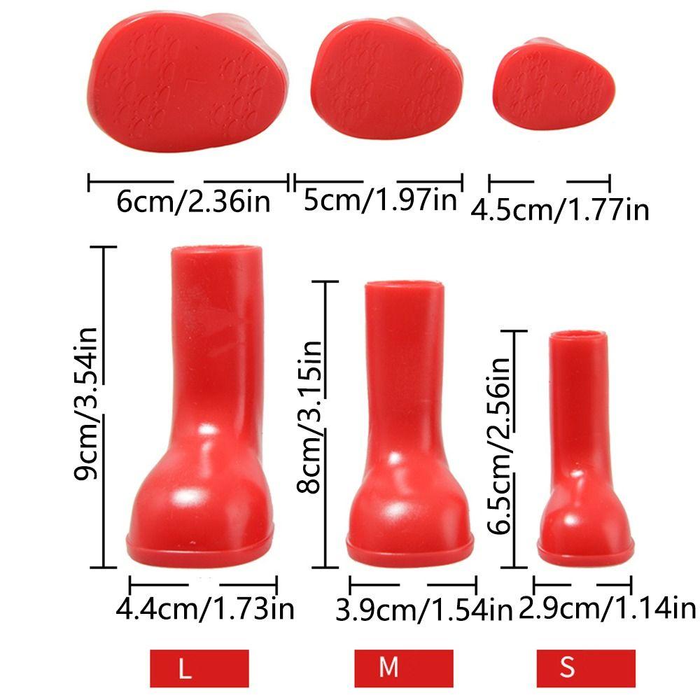 4 шт. Нескользящие дождевые ботинки для собак, водонепроницаемая защита лап питомца, удобные чехлы для ног, для улицы