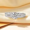 Fashion Zircon Four Claw Marriage Proposal Engagement Wedding Ring Bling 6mm Cubic Zirconia Classic Ring ForWomen Gift