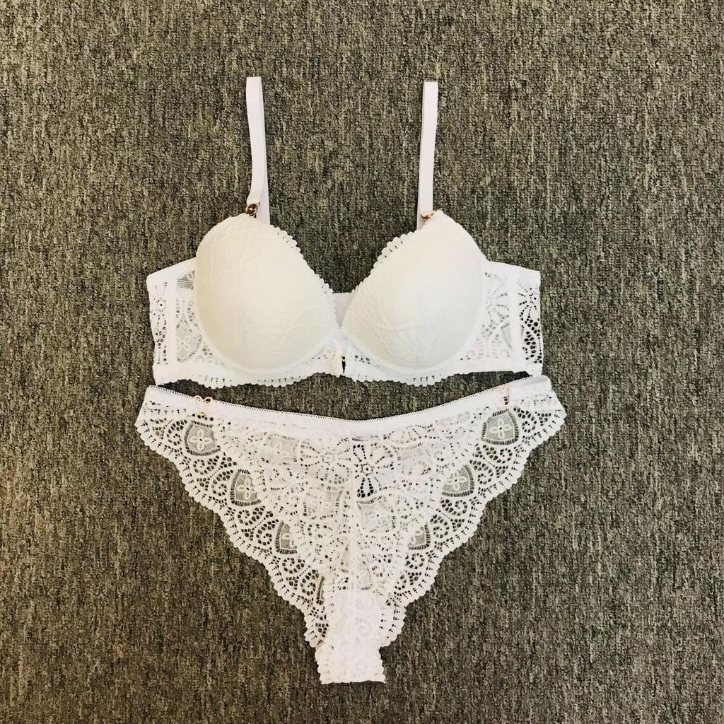 European and American lace sexy steel ring bra gathering adjustment type closed breast underwear women's thin bra