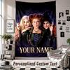 Custom Tapestry Wall Hanging, Hocus Pocus Sanderson Sisters Personalized Name Text Home Wall Decor
