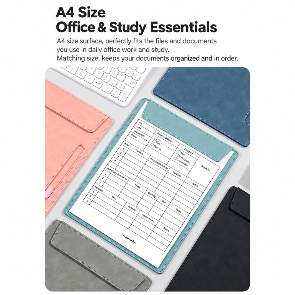 PU Leather a4 Letter Size Clip Non-slip Document Holder Signature Pad Paper File Board School