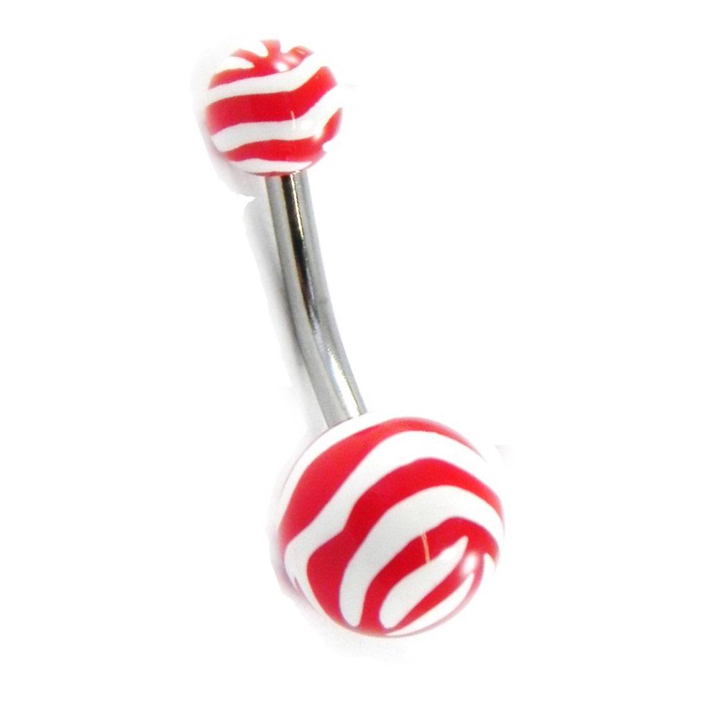 Les Trésors De Lily [H9323] - Пирсинг «Зебра» красный белый