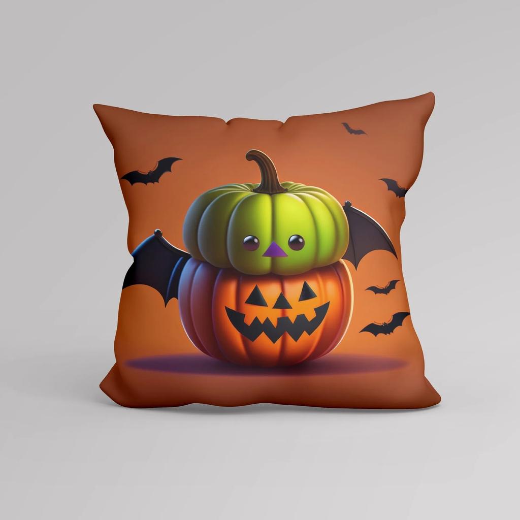 Office Sofa Cushion Cover Cartoon Witch Pumpkin Halloween Pattern Pillow Cover Luxury Home Decor Cushion Cover