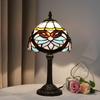 8-дюймовая настольная лампа в стиле барокко, витражный абажур, винтажная настольная лампа, маленькая прикроватная лампа, для спальни, гостиной, офиса, для чтения