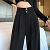 Narrow Version Wide-leg Suit Pants Women's Spring and Autumn New High-waisted Drape and Thin Straight Versatile Casual Trousers