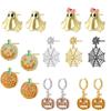 Серьги-пусеты 'Призрак гримасы тыквы' Веселые Забавные Хэллоуин Паутина Серьги Ve1701-1705