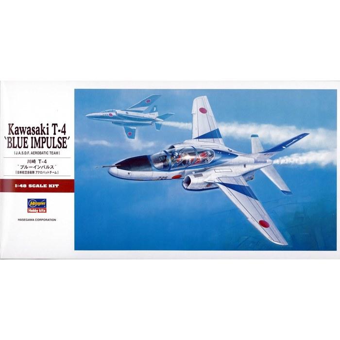[Hasegawa] 1/48 Japan Air Self-Defense Force Acrobatics Team Kawasaki T-4 Blue Impulse Plastic Model Kit PT16, Molded Color, 258mm x 207mm