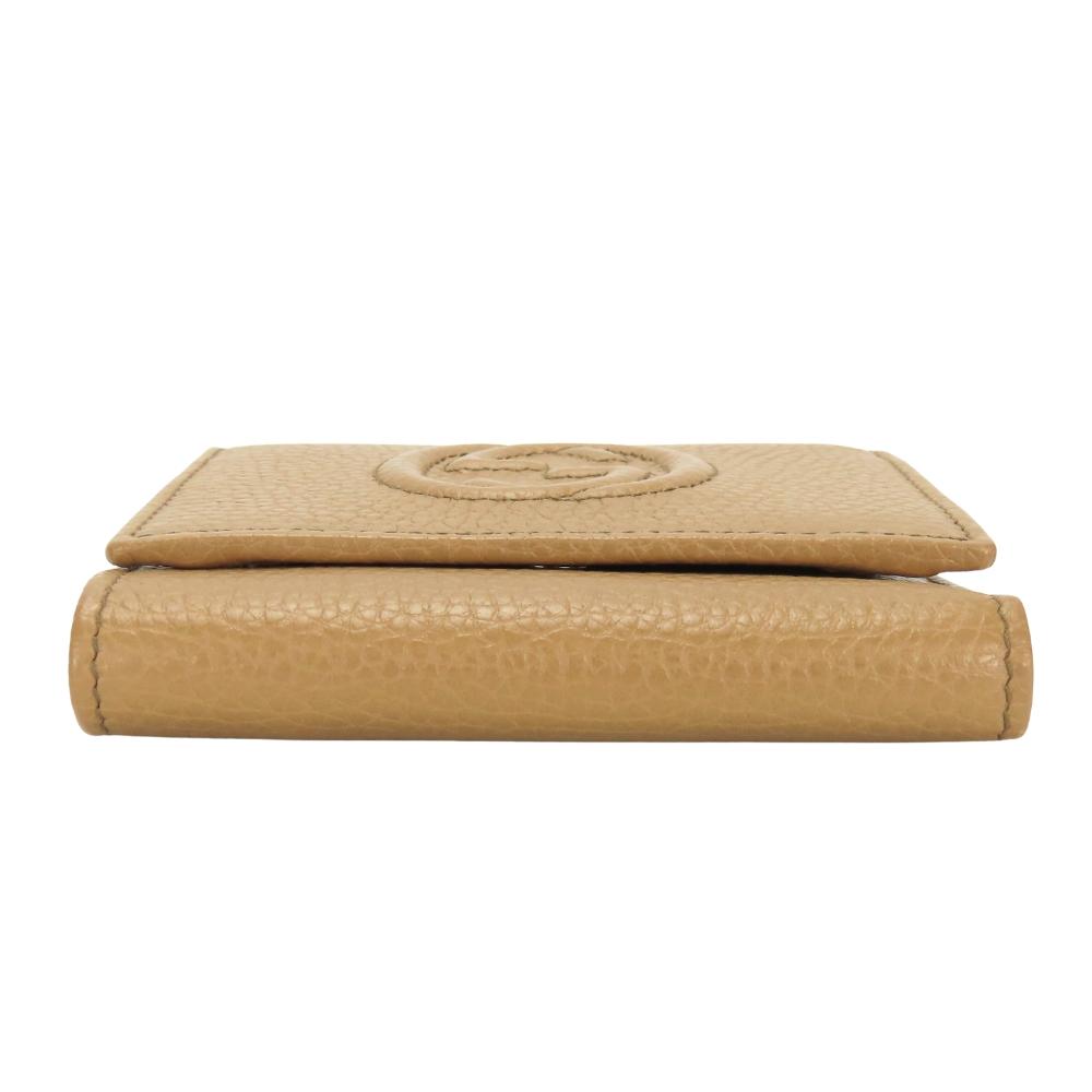 Used GUCCI Tri-fold wallet 598207 Interlocking W Hook Wallet  leather beige Accessory