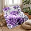 Purple Heart with Blue Butterflies Theme blanket Lightweight Warm Flannel Blanket Decorative Throw Blanket for Home Decoration