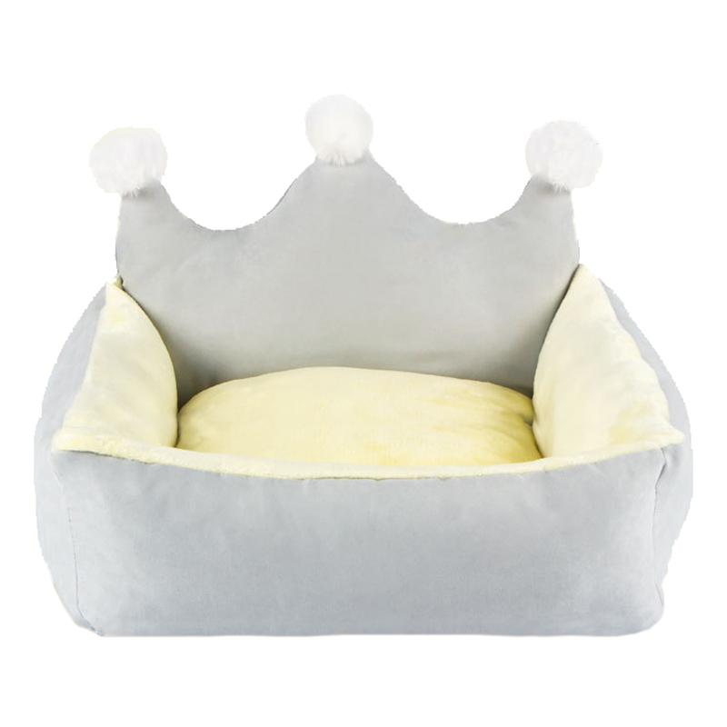 Милые кровати Crown Pet Princess для маленьких собак, зимние теплые диваны-кровати для щенков, кошек, ши-тцу, йорков, вольеры, съемные принадлежности для талисманов