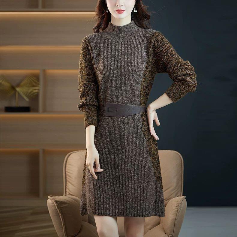 Платье flattering petite нового фасона 2025 года для осени/зимы: Идеально подходит для ношения под пальто, с шерстяными вещами и вязаными платьями с длинным рукавом.
