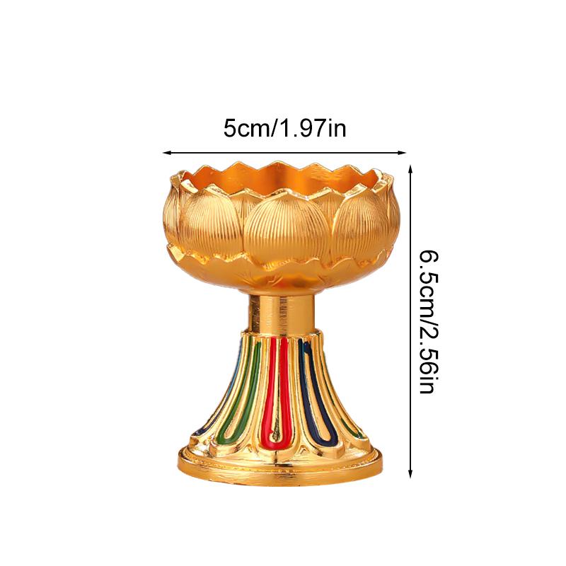 1 шт. Подсвечник для медитации, прочный, буддийские принадлежности, настольное украшение, масляная лампа, подсвечник для лампы из сплава и масла гхи, для гостиной