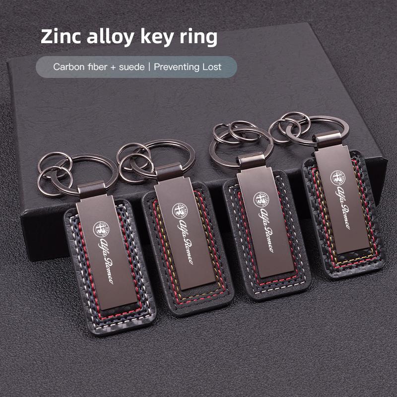 Car Stickers For Alfa Romeo Metal/Leather Car Logo Key Chain Boutique Keychain Keyring Pendant For Alfa Romeo 4C 159 166 Spider