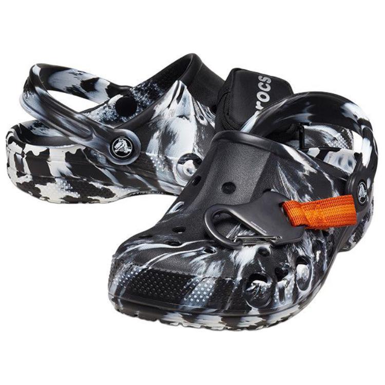 Crocs EVA Бейя Мрамор Мода Байо Клоги Унисекс Черный
