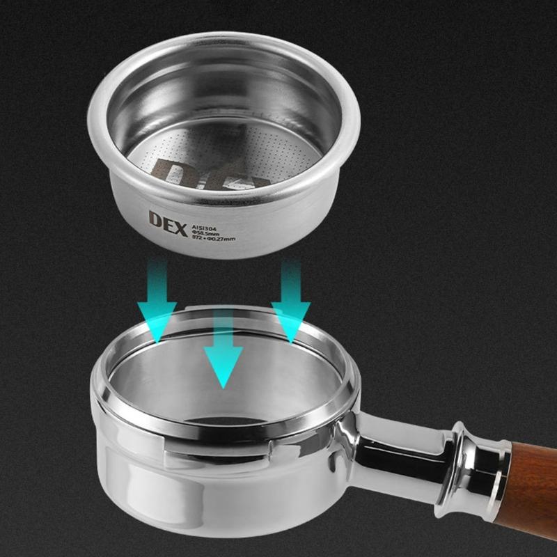 Металлическая корзина для кофейного фильтра Ручной инструмент для заваривания Кофейная порошковая чаша Фильтровальная корзина Подходит для портафильтра 58 мм